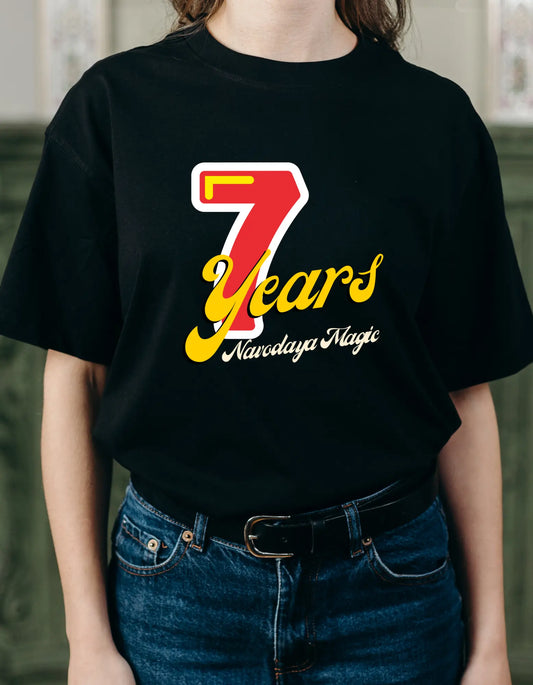7 Years of Navodaya Magic - Unisex Oversized Classic T-Shirt