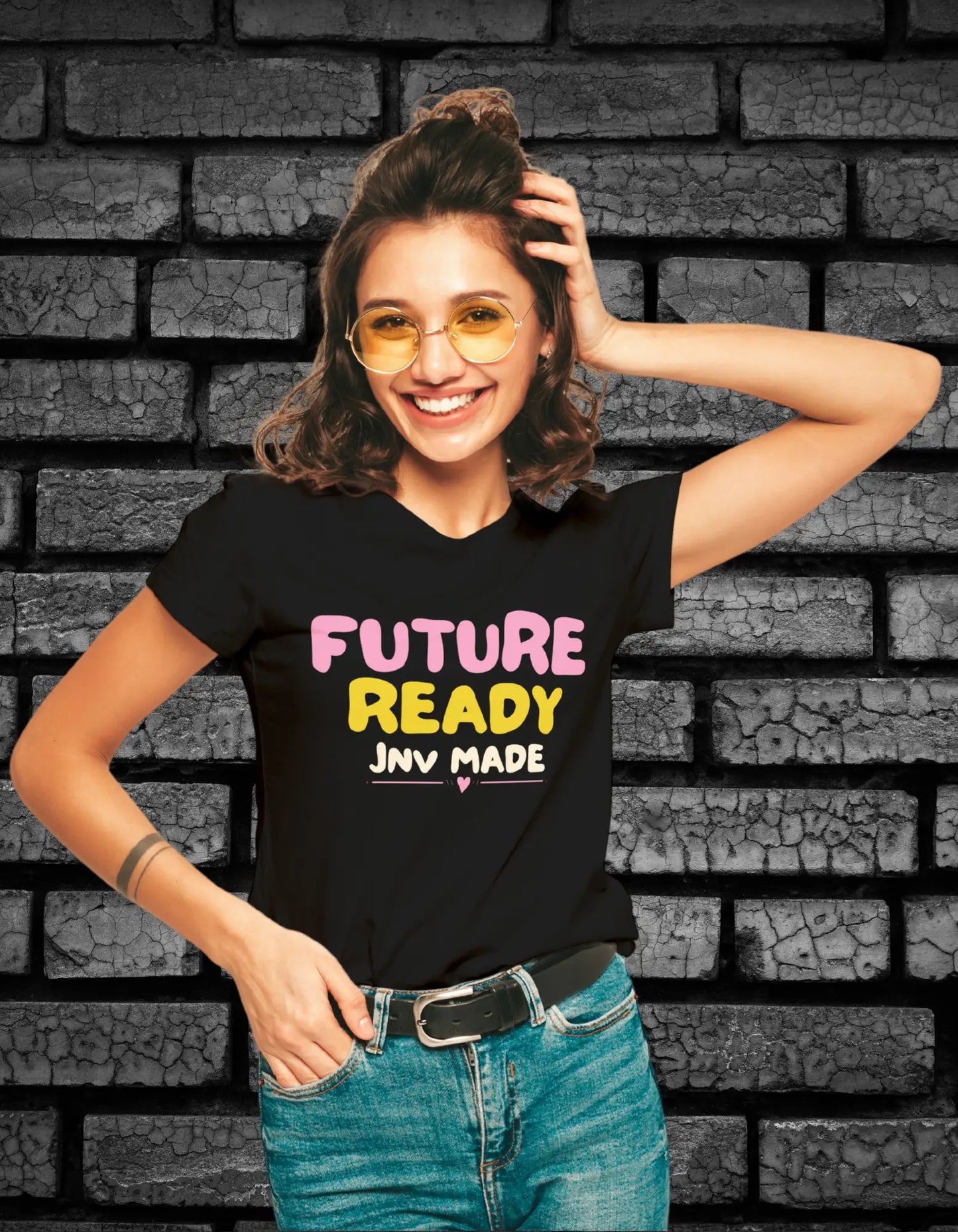 Future Ready - JNV Made - Female Round Neck Half Sleeve Classic