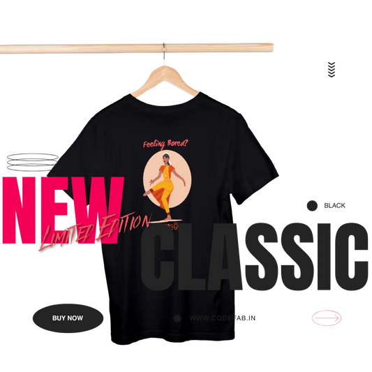 Feeling Bored- Female Round Neck Half Sleeve Classic
